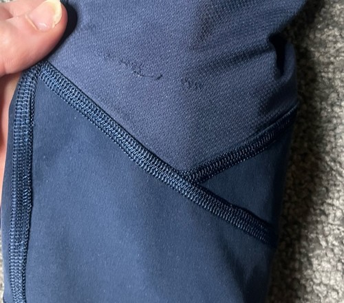 Lululemon Pace Rival Crop Womens Size 6 Blue High Rise Tight Luxtreme Mesh 21” - Picture 8 of 15