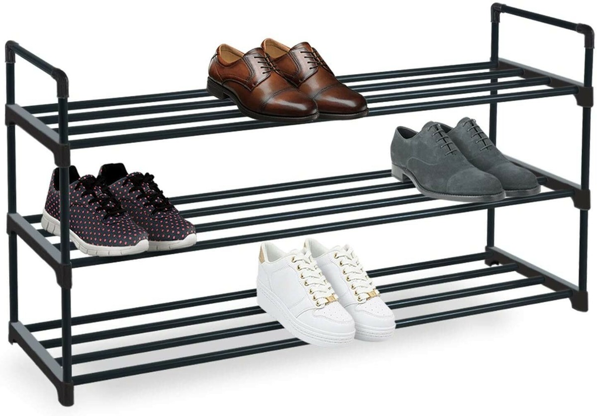 Knight Tier Heavy Duty Metal Shoe Rack Quick Black