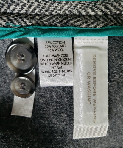 NEU Ann Taylor LOFT Größe Small grau Fischgrätmuster Baumwolle Wolle 2 Knöpfe Blazer neu ohne Etikett - Bild 14 von 21