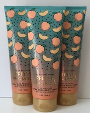 BATH  BODY WORKS PRETTY AS A PEACH BODY CREAM 8 OZ LOT OF 3 PCS 