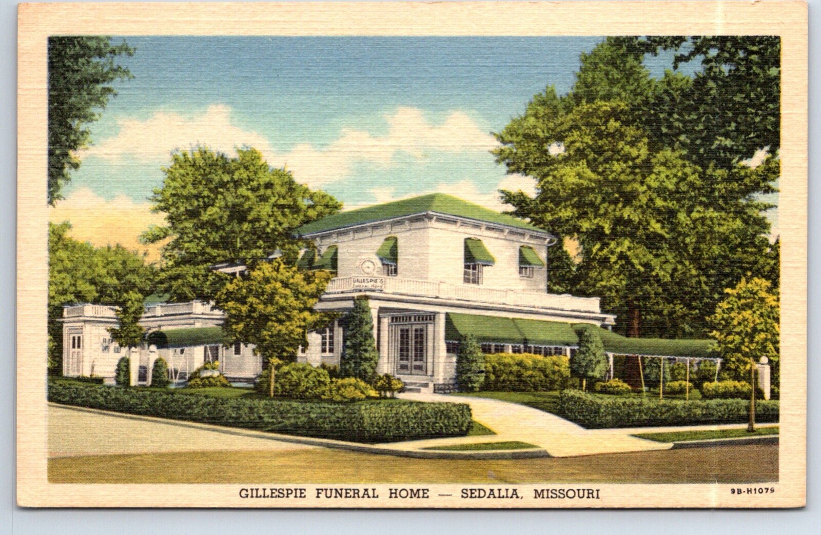 Postcard Missouri Sedalia Gillespie Funeral Home eBay