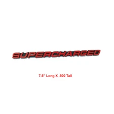 1 SUPERCHARGED SUPER CHARGED ENGINE FENDER HOOD EMBLEMS BADGE BLACK RED