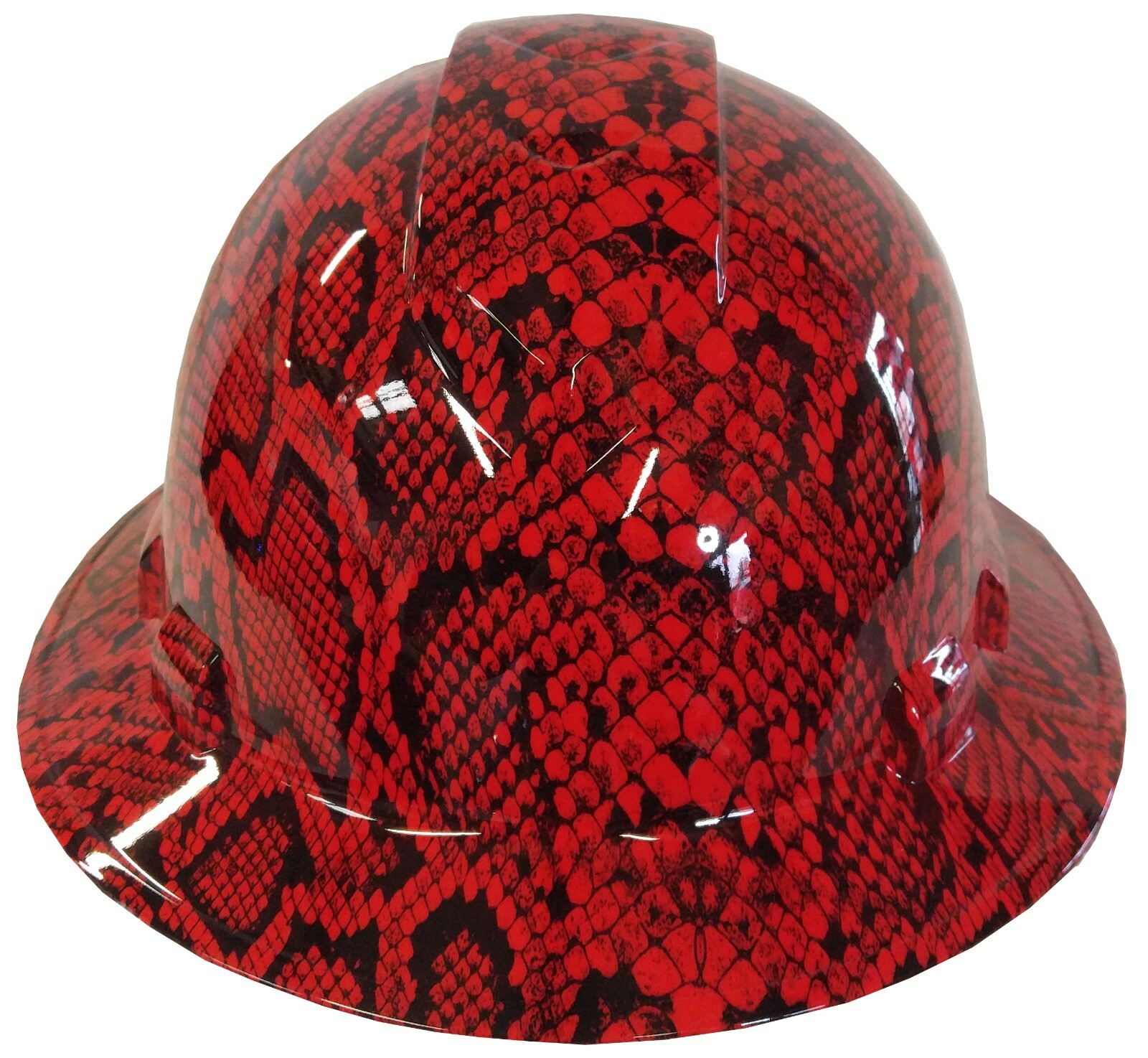 Hydro Dipped Hard Hat Ridgeline Full BRim Custom Red Snake Skin Ograniczona SPRZEDAŻ, świetna wartość