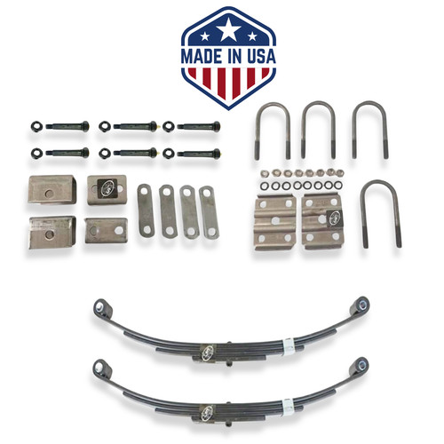 USA Made Greaseable 3,500 lbs. Trailer Axle Kit (Leaf Springs, Hanger & U-Bolt)