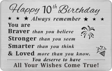 Happy 10Th Birthday Card, 10 Year Old Birthday Gifts for Boys Girls Teens, Perma