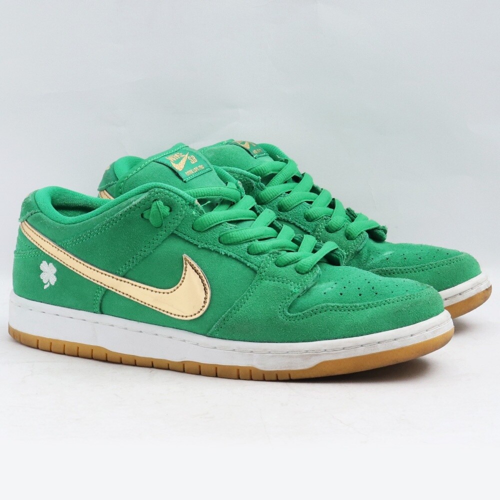 NIKE Men 9.5US Sb Dunk Low St. Patrick S Day/Shamrock Bq6817-303   Sneakers
