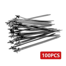 100PC Car Line Cable-Ties Zip Wrap Push Rivet Clip Wiring Loom Harness Fastener