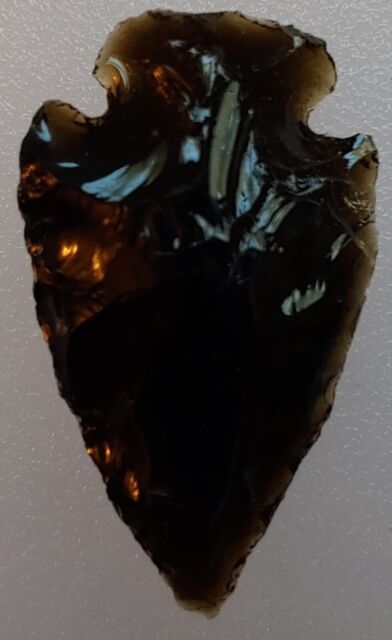 Black Obsidian Flint Stone Arrowheads Spearhead Native American Tribal