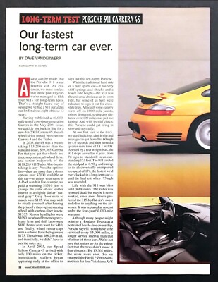2003 Porsche 911 Carrera 4S Coupe Road Test Technical Data Review Article