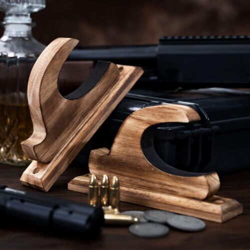 Waffenständer Wandhalterung Holz Flinte Gewehrhalter Aufhänger Waffenaufsteller Vintage Gun Ho - Bild 3 von 8