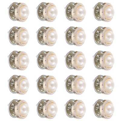  20 Pcs Anti-explosion Brooches Pearl Pins Buckle Lovely and Charming Miss
