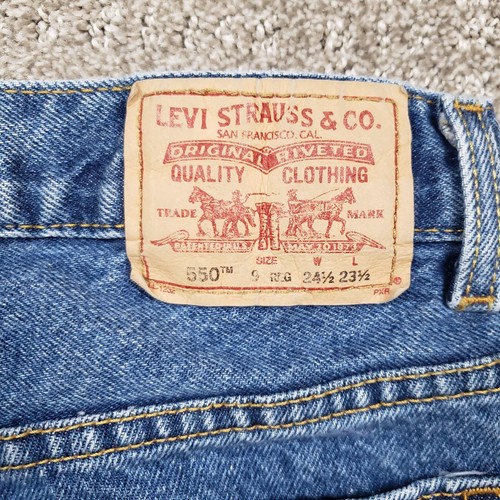 Vtg LEVIS 550 Jeans 24x23 Relaxed Straight Blue Y2k Baggy Pants Boys size 9 - Picture 8 of 15