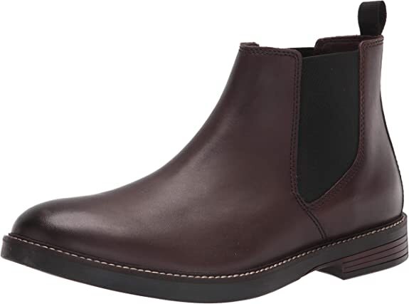 NEW - Clarks Mens Paulson Up Chelsea Boot Dark Brown Leather Size