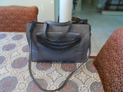 New Milly Gray Leather with GunMetal Finnish Chain Large  display picture 2