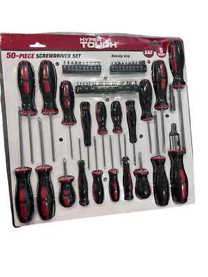 50 Piece Hyper Tough Screwdriver Set Multi-Type Easy Care Easy Clean NEW