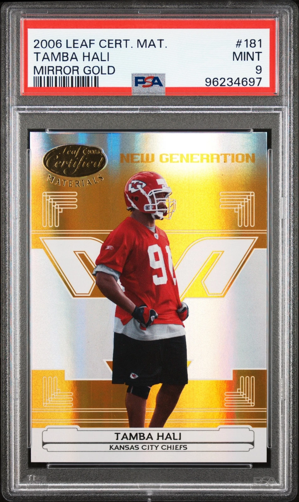 Tamba Hali Leaf Certified Materials #181 Mirror Gold