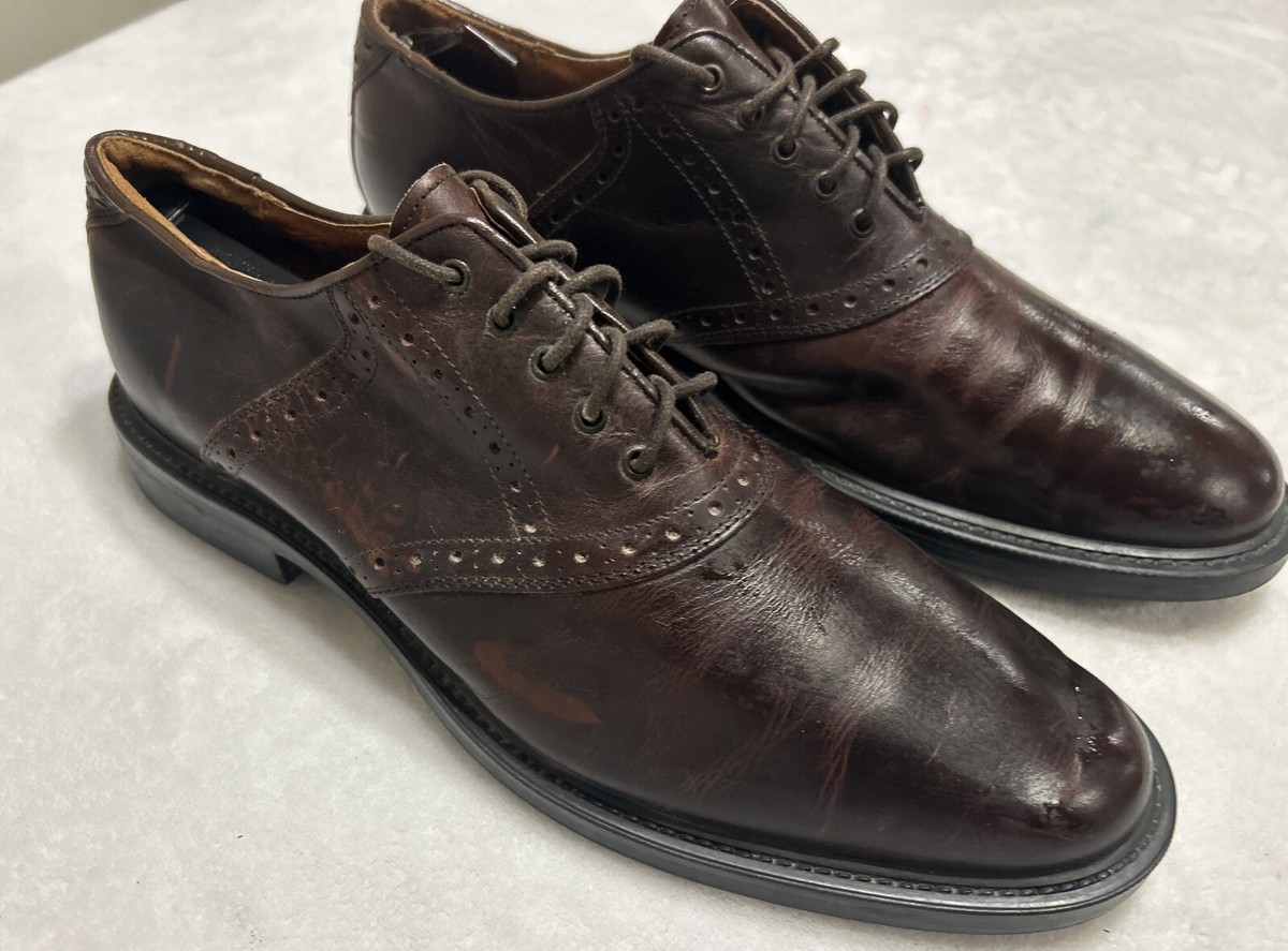 Johnston & Murphy McGrath Mens Italian Calfskin Leather Saddle Brown Oxfords NEW Johnston & Murphy 8.5 M Brown Leather Saddle Oxford Shoes  main image 2