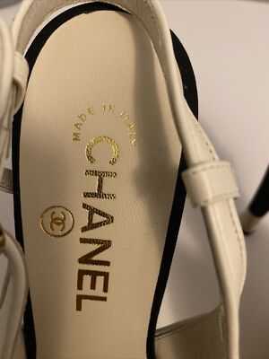 $800 Final Price - Chanel White/Black Slingback Pumps, Size $800 Final Price - Chanel White/Black Slingback Pumps, Size