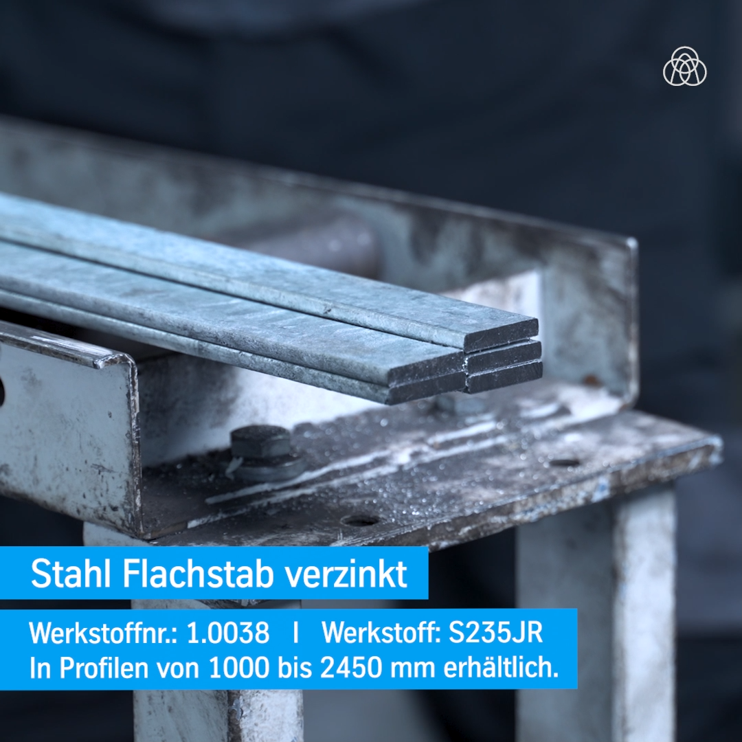 Thyssenkrupp Flachstahl 40x5mm Verzinkt - 2450mm Länge S235JR Stahl