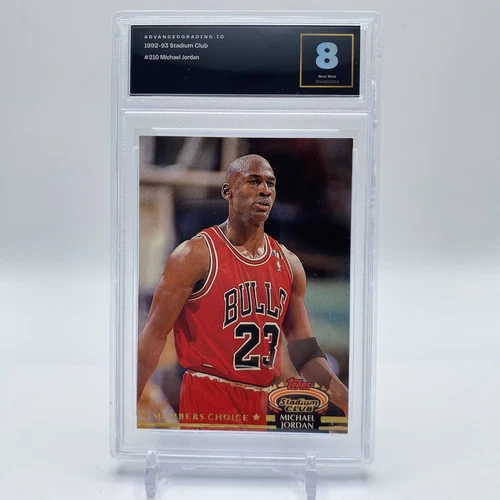 MICHAEL JORDAN 1992 Topps Stadium Club Card #210 PSA 8 NM NBA HOF
