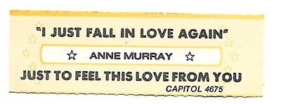 Anne Murray, I Just Fall In Love Again/Just To Feel This Love, Jukebox Label 45