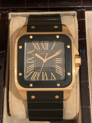 Cartier Santos 100 xL Rose Gold Rubber 