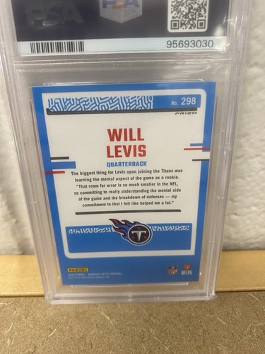 Ammortizzatore Donruss Optic Will Levis Rated Rookie Viola Prizm RC #298 PSA 9 2023 - Foto 6 di 6