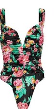 FOR LOVE  LEMONSJolie Floral Ruched Bodysuit Small S