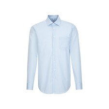 Seidensticker Herren Langarm Business Hemd Regular blau Fil á Fil Kent 197310.12