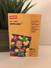NEW Staples Premium Glossy Photo Paper 4X6 (60) Sheets Inkjet Printers #19898