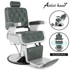 All Purpose Heavy Duty Hydraulic Vintage Green Recliner Barber Chair Spa Salon