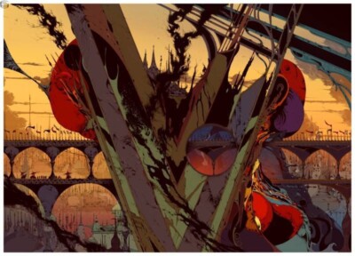 Black Dragon Artist Kilian Eng The Aqueduct Commission Print 29 x 40 Bottleneck