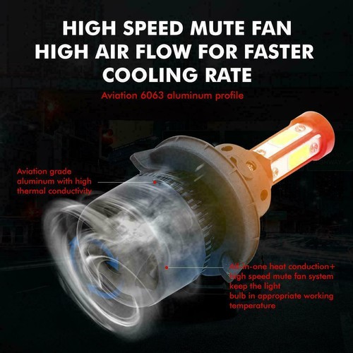 For Chevy HHR 2006-2011 - 2X 6000K White 9008 LED Headlight Kit Hi/Lo Bulbs - 第 6/12 張圖片