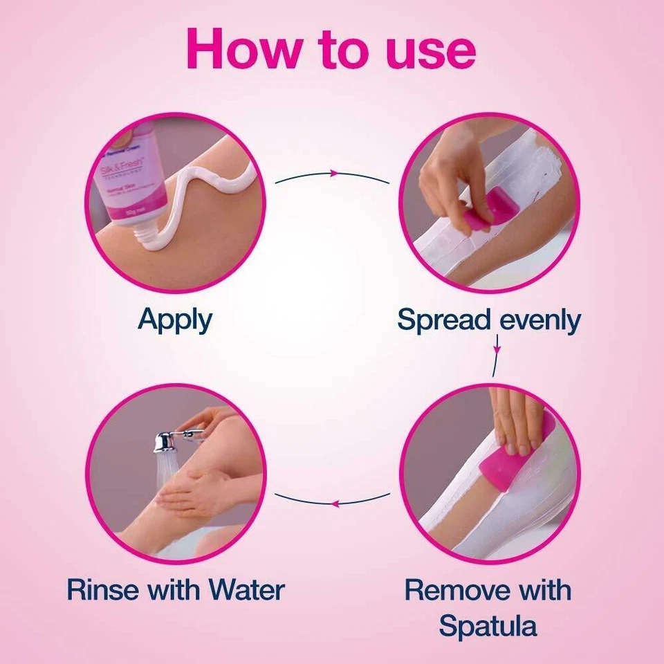 3x Veet Silk & Fresh Hair Removal Cream, Normal Skin -100 g Free Shipping - Image 4 of 4