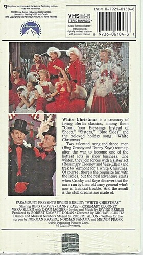 (VHS) WHITE CHRISTMAS Irving Berlin with Bing Crosby Danny Kaye Rosemary Clooney - Picture 2 of 2