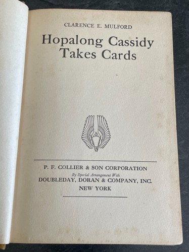 Hopalong Cassidy Takes Cards, Clarence E. Mulford 1937 Collier Hardcover - Foto 4 di 10