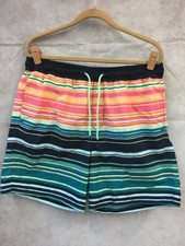 Crane Men's Multicolored Stripe Swim Shorts Size L