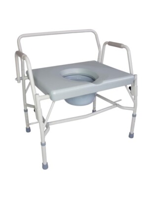 DMI Drop Arm Portable Toilet Commode, Extra-Wide Seat, 500 Pound Weight Capacity
