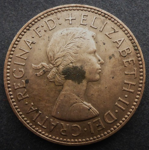 BRITISH 1954 1/2 PENNY "THE GOLDEN HINDE" 71 YEARS OLD! FREE SHIP WORLDWIDE - Picture 2 of 2