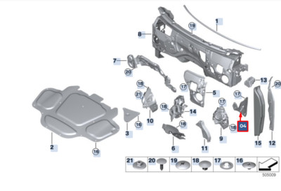 NEU BMW X6 G06 MOTORRAUM SCHALLDÄMMUNG LINKS 51487214655