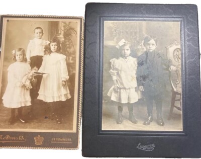 Cabinet Card Children W/Doll & Book Stromness Mcdonald Crown San Jose, CA Dr4
