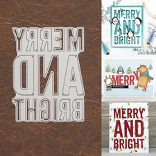 Merry And Bright Large Sentiment Words Cutting & Embossing Die – Shaker Card+