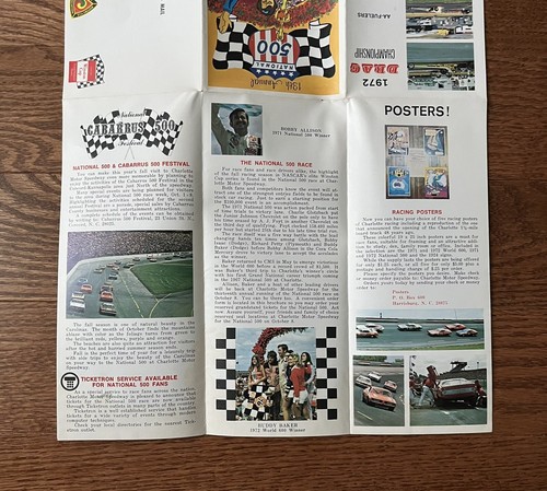 Vintage 1972 NASCAR National 500 Race Brochure - Picture 4 of 4