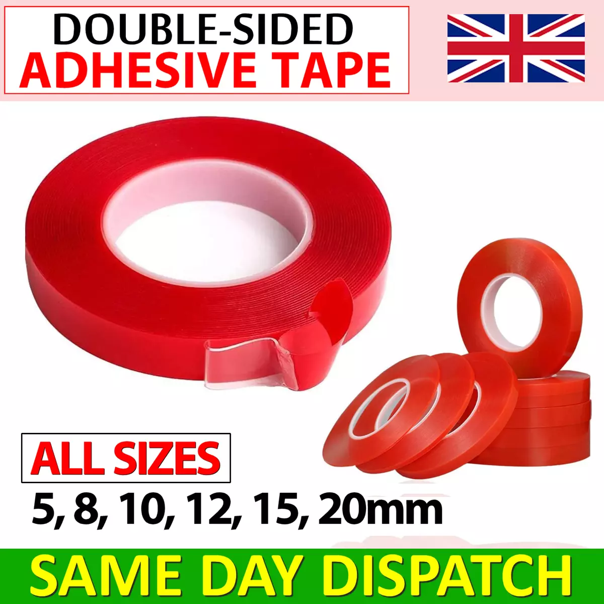 DOUBLE SIDED TAPE, SUPER STRONG STICKY, HEAVY DUTY MOUNTING TAPE 3M CLEAR  GREY