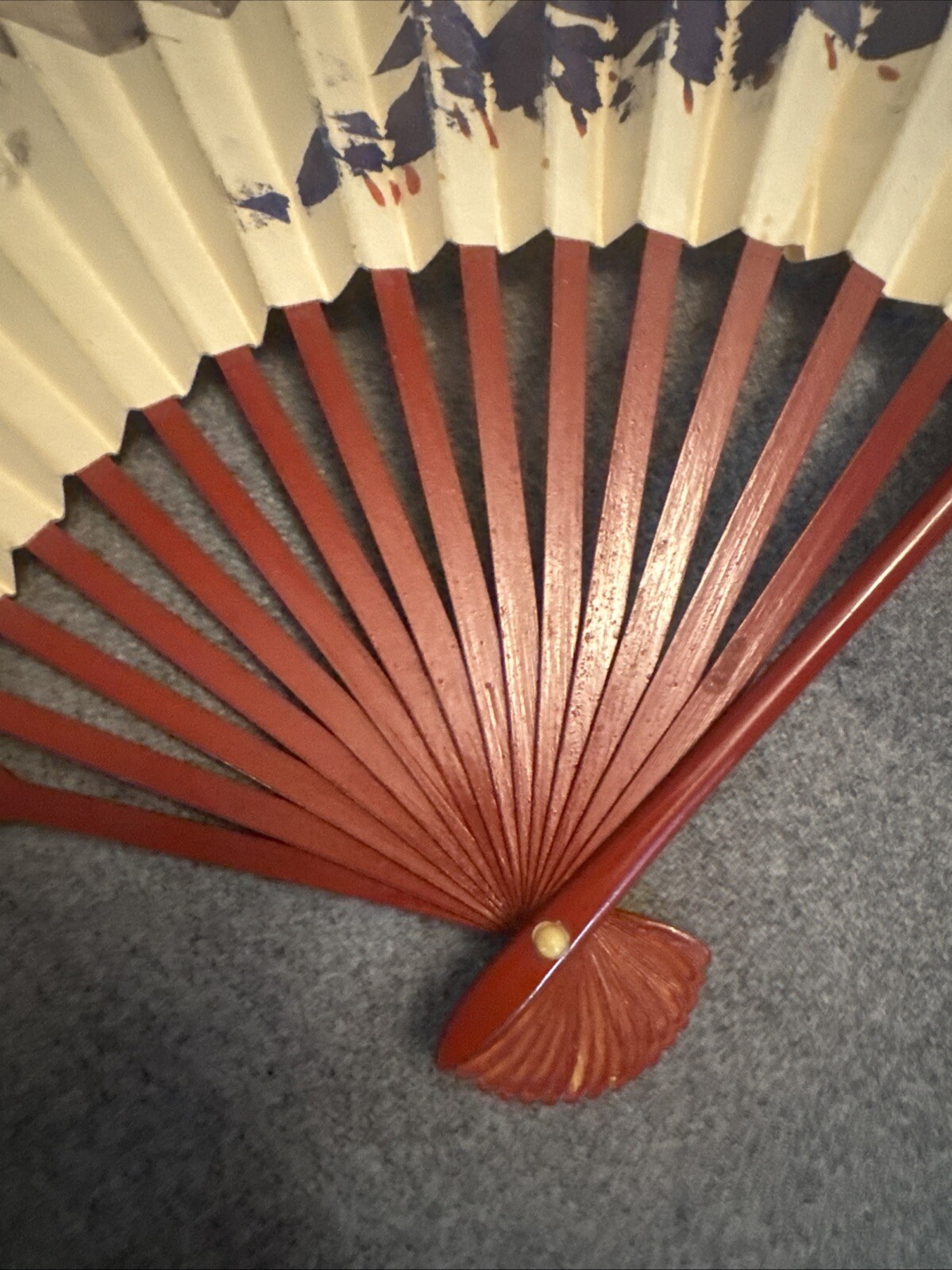 1945 Vintage Hand Painted Asian Japanese Wall Art Fan
