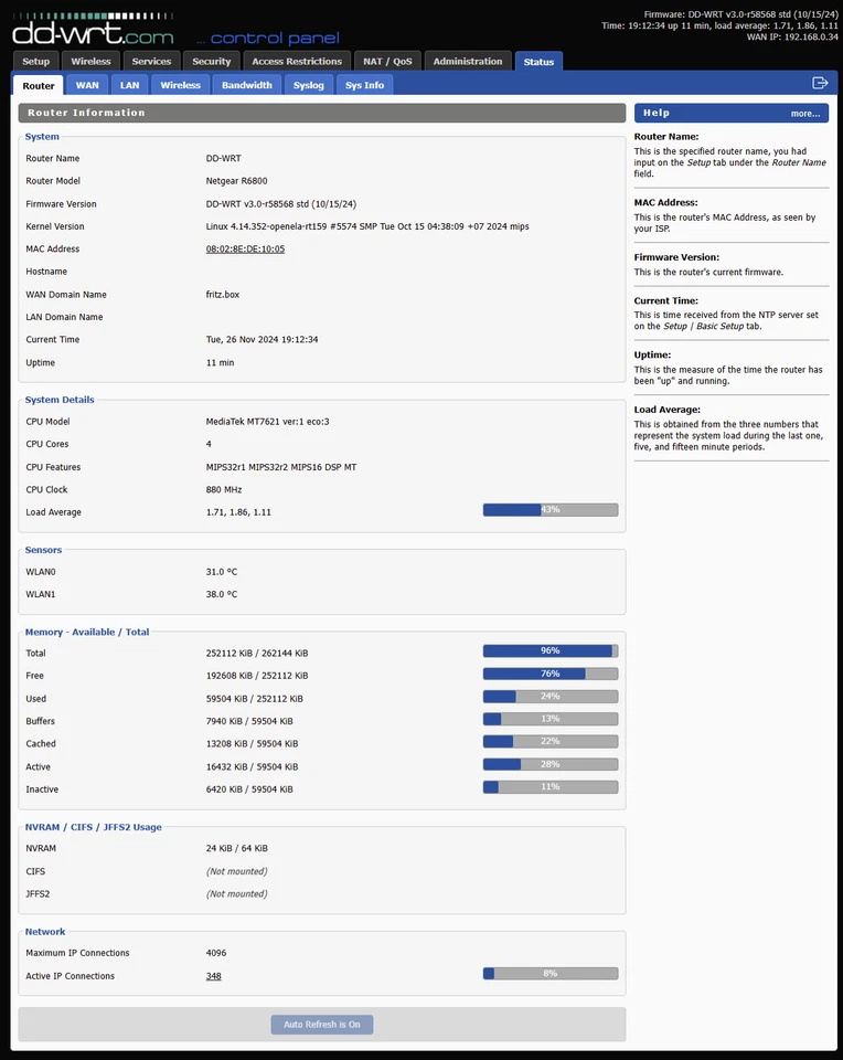 Netgear R6800 Router Gigabit DD-WRT OPENVPN WIREGUARD Dualband AC1900 802.11AC - Bild 3 von 4