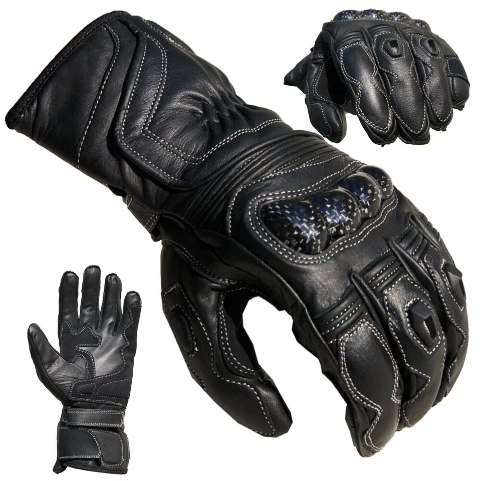 Motorradhandschuhe Racing Leder Motorrad Handschuhe PROANTI - Bild 1 von 1