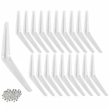 20 Pcs 6" x 8" inch Utility Metal Wall Shelf Corner Bracket Support White LOT