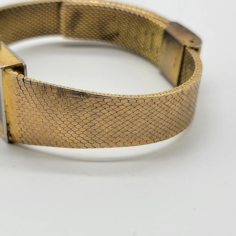 复古 Cecelia Miller 坦克手表 19 毫米女式钻石金色全新电池 * — 第 4/4 张图片