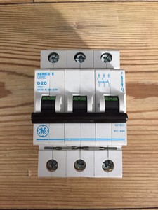 GE General Electric 20 Amp Type D Series E MCB Circuit Breaker 3 Phase